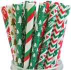 Christmas Decorative Biodegradable Paper Drinking Straws