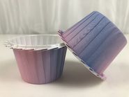 Waterproof Cupcake Paper Cups PET Film Coated Rolled Rim Lace Rainbow