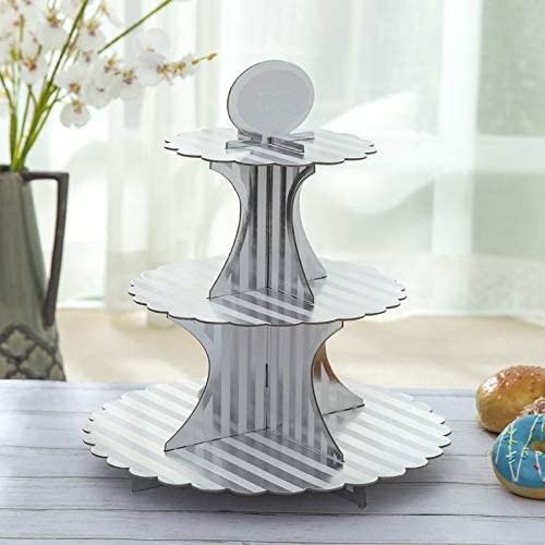 Multicolor Round Paper Cupcake Stand Birthday Display Cake Tower
