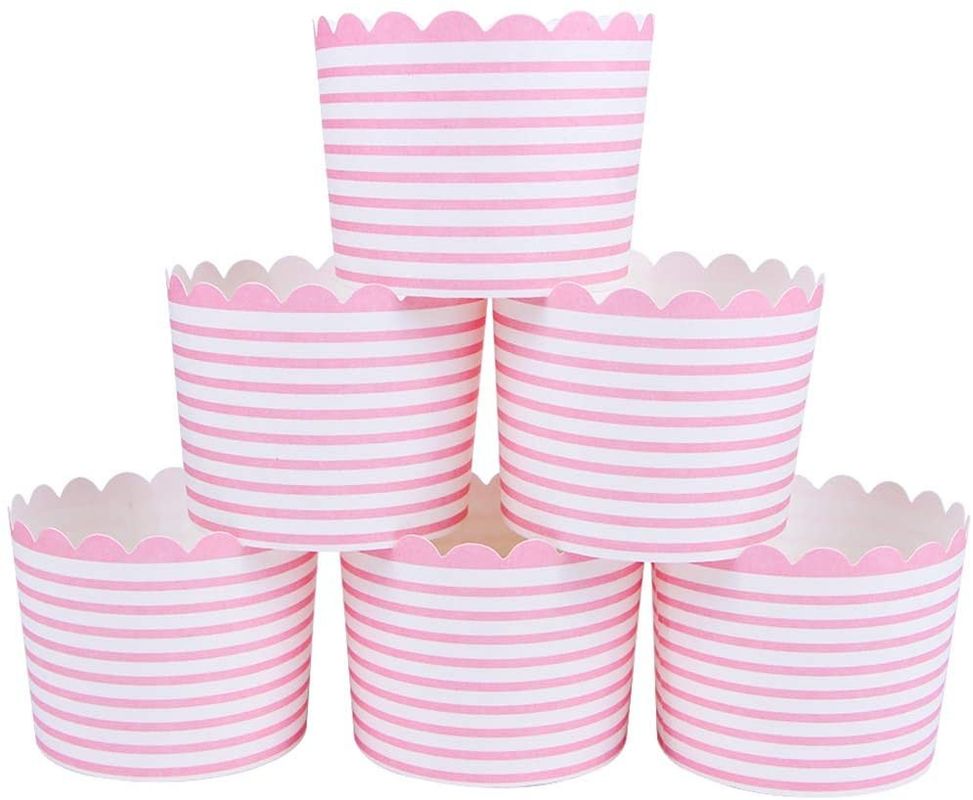 Pink Stripe Cake Dessert Paper Non Stick Baking Cups