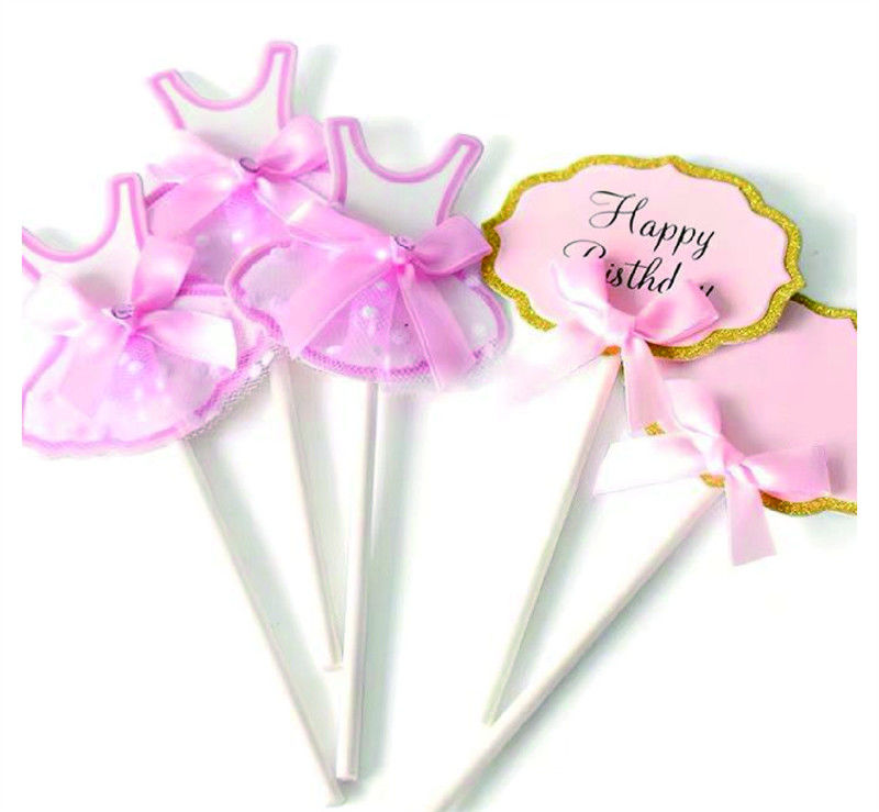 Cake Insert Decoration Paper Cupcake Topper For Wedding Happy Birthday