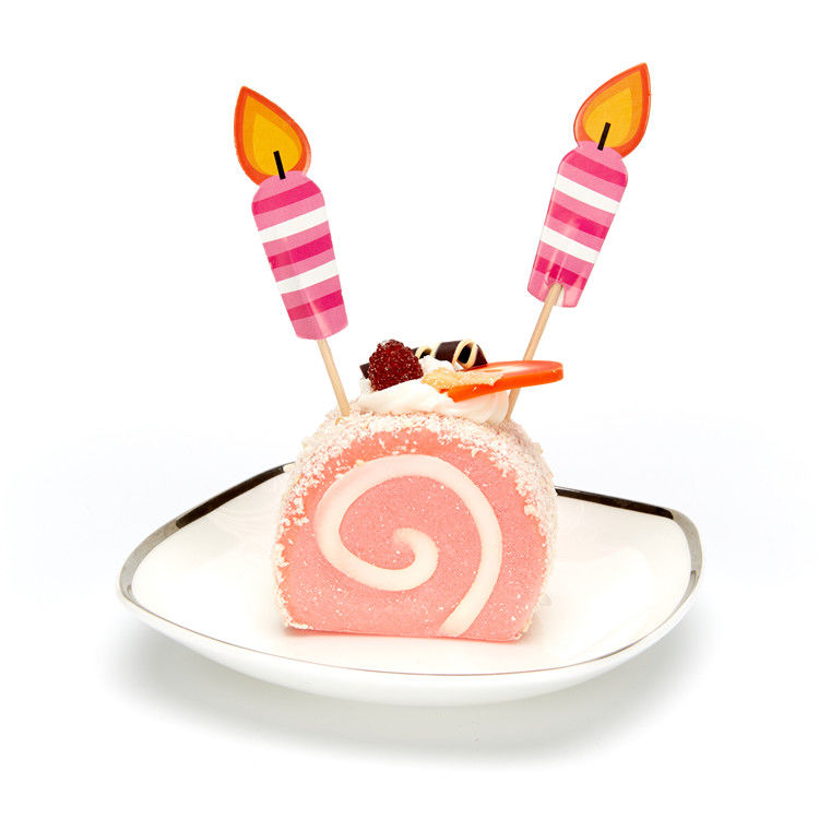 Portable Candle Shape Dessert Cake Paper Cupcake Topper