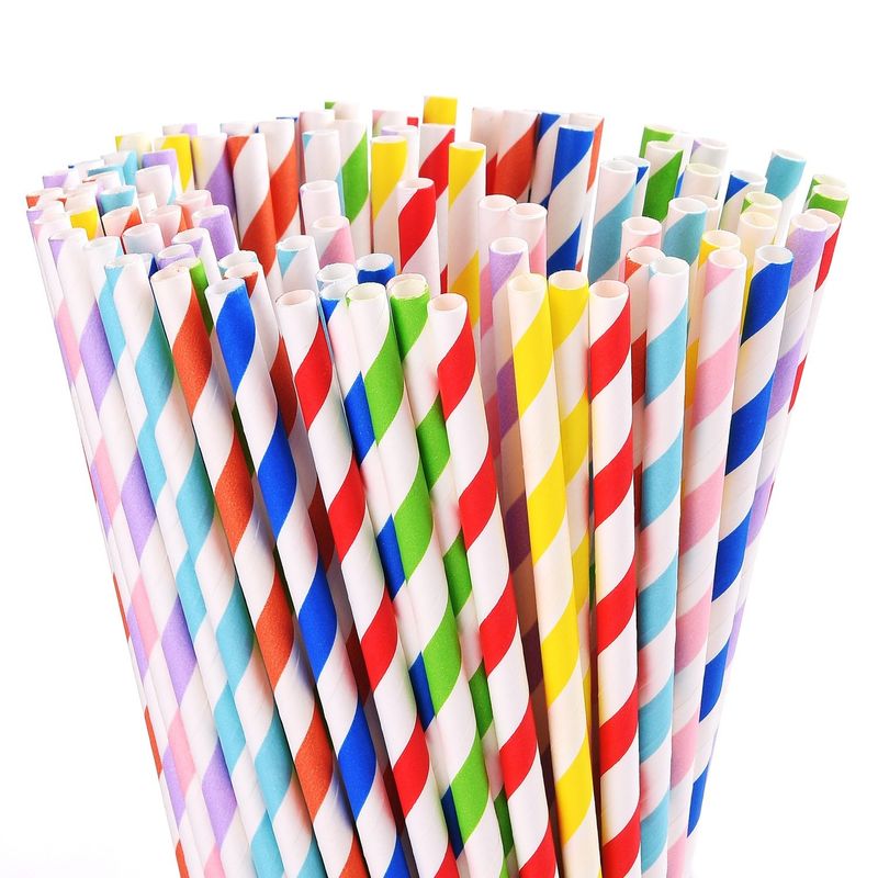 Custom Colorful Disposable Drink Biodegradable Paper Straw