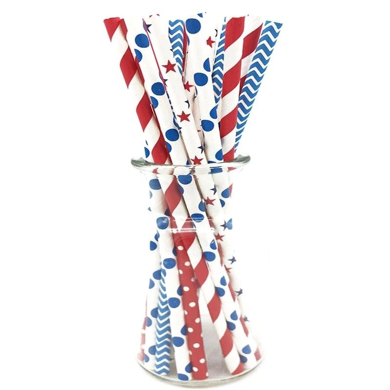 Colorful Spoon Milkshake Paper Drinking Straws 197mm Length