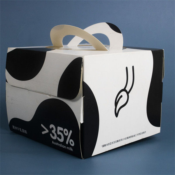 Custom Cow Printed Cardboard Cake Boxes Set 250gsm Thickness